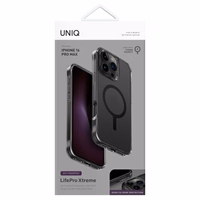 Uniq LifePro Xtreme Magclick įkrovimo dėklas telefonui iPhone 16 Pro Max - pilkas