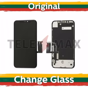 LCD Display Compatible With iPhone XR Black (LG Version + Metal plate) (Telemax Renewed)