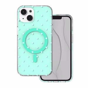 Bubble Dots Mag чехол для iPhone 13 / 14 6,1", зеленый