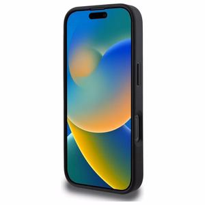 Guess grūdėtas auksinio žiedo magnetinis dėklas telefonui iPhone 16 Pro Max - juoda