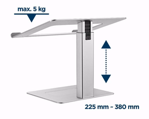 Gembird NBS-D1-02 nešiojamo kompiuterio stovas sidabrinis 39.6 cm (15.6")