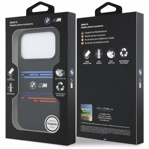 BMW M Silicon Horizontal Line MagSafe deklas iPhone 17 Pro - juodas