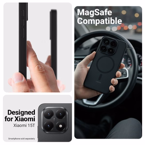 Crong Hybrid Matte Magnetic MagSafe dėklas, skirtas Xiaomi 15T, juodas
