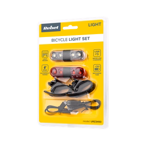 Dviračio žibintų rinkinys su USB kabeliu
