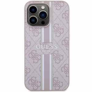 Guess GUHMP13XP4RPSP iPhone 13 Pro Max 6.7" rožinė/rožinė kietas dėklas 4G Printed Stripes MagSafe
