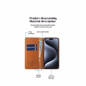Dėklas HDD Magnetic Wallet Case Apple iPhone 11 rudas