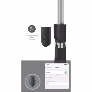 Tech-Protect L01S Bluetooth Selfie Stick with Tripod up to 70cm - Black