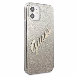 Guess GUHCP12SPCUGLSGO iPhone 12 mini 5.4" золотой/золотой жёсткий чехол Glitter Gradient Script
