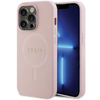 Guess GUHMP13XPSAHMCP dėklas telefonui iPhone 13 Pro Max - rožinis Saffiano Magnetinis
