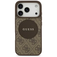 Guess 4G Circle Classic Logo Magnetinis dėklas telefonui iPhone 17 Pro - ruda