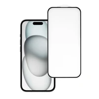 Apsauginis stiklas HARD Pilnas Klijavimas 5D IPHONE 15 JUODAS