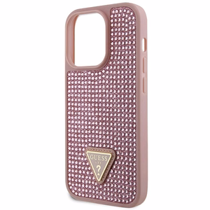 Guess GUHCP14LHDGTPP iPhone 14 Pro 6.1" rožinis/rožinis hardcase Rhinestone Triangle