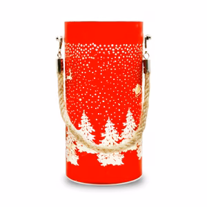 Christmas stiklas Lantern FCL-10 raudonas-auksinis L Forever Light