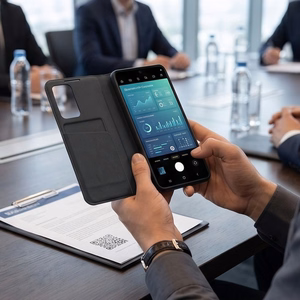 Tech-Protect Smart Wallet dėklas, skirtas „Samsung Galaxy A27 5G“ – matinis juodas