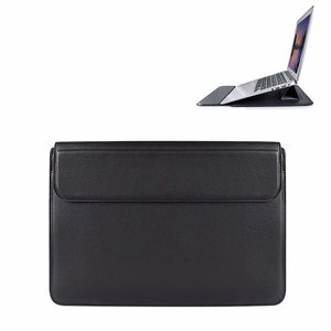 Devia nešiojamojo kompiuterio krepšys / MacBook laikiklio krepšys itin plonas 15,4'' vandeniui atspari PU oda juodas