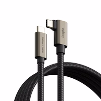 Ringke 3.2 gen. 2x2 USB-C, PD 3.1 240W 2m kampinis laidas - juodas