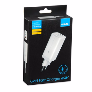 iBOX C-65 baltas, GaN 65W universalus įkroviklis