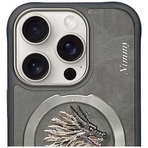 Nimmy Dragon Magnetinis dėklas iPhone 16 Pro - pilkas