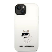 Karl Lagerfeld KLHMP14MSNCHBCH iPhone 14 Plus 6.7" baltas silikoninis dėklas Choupette, magnetinis (MagSafe)