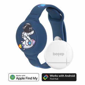 Поисковая метка Beeep OneTag с детским силиконовым браслетом Astronaut, Apple Find My / Android