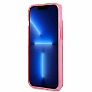 Karl Lagerfeld Gradient Ikonik Karl&Choupette dėklas iPhone 13 mini – rožinis