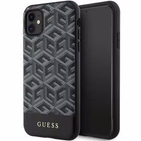 Guess GUHMN61HGCFSEK iPhone 11 / Xr 6.1" juodas/juodas hardcase GCube Stripes MagSafe