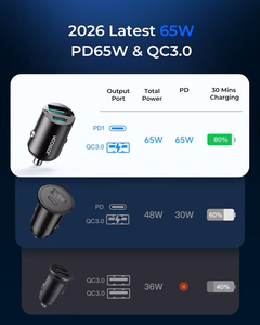 Automobilinis įkroviklis Joyroom JR-CCN18 USB-C/USB-A 65W juodas
