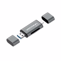 Vention CCHH0 kortelių skaitytuvas USB Type-A/USB Type-C/Micro-USB Pilka