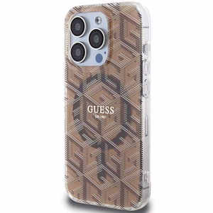 Guess IML GCube MagSafe dėklas telefonui iPhone 15 Pro Max - rudas