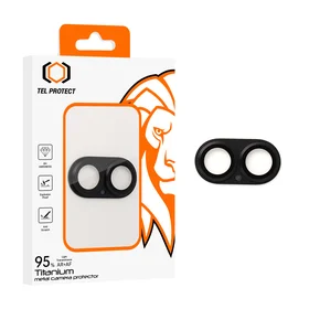 Tempered glass Tel Protect 95% AR+AF Full Metal Camera Protector on camera for Iphone 17 black (camera island)