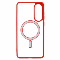 Akrilinis spalvotas Magsafe dėklas Samsung Galaxy S25 Edge raudonas