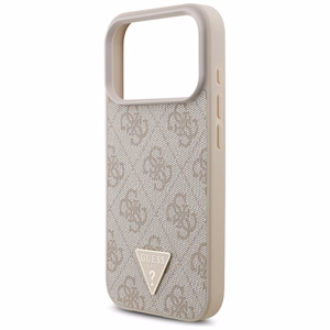 Guess 4G Dirželis Triangle Logo MagSafe Dėklas for iPhone 17 Pro - rožinis