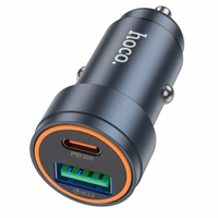 Įkroviklis automobilinis Hoco Z57A 30W (1xUSB 1xUSB-C) juodas