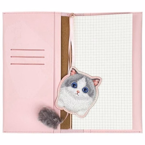 NIMMY rinkinys 2in1 užrašų knygelė + rašiklis BIG EYED PET 2.0 Katė rožinė