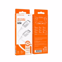 USB kabelis Borofone BX101 60W USB-C to USB-C 1.0m baltas