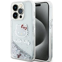 Hello Kitty Liquid Glitter Charms Kitty Head dėklas telefonui iPhone 13 Pro / 13 - sidabrinis