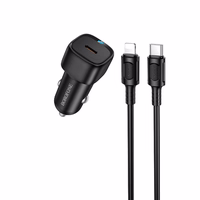 "Borofone" automobilinis įkroviklis BZ34A Cloud - C tipo - PD 20W su C tipo žaibo jungtimi, juodas