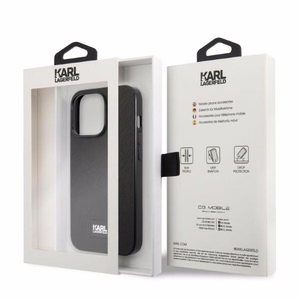 Karl Lagerfeld KLHCP13LSFMP2K iPhone 13 Pro / 13 6.1" kietas dėklas juodas/juodas Saffiano plokštelė