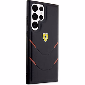 Ferrari FEHCS23LPBAK S23 Ultra S918 juodas/juodas kietas dėklas Karštas štampavimas linijos