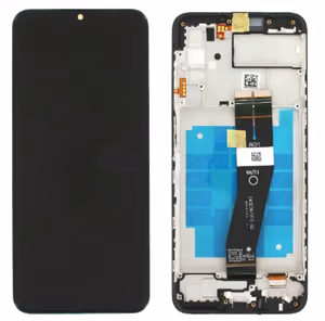 LCD screen Samsung A035G (A03 2022) with touch screen with frame Black original (service pack)