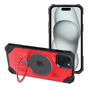 ARMOR MAG COVER magnetinis dėklas telefonui, suderinamas su MagSafe, skirtas IPHONE 15 Plus, raudonas