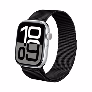 Crong Milano Steel nerūdijančiojo plieno dirželis, skirtas Apple Watch 44 / 45 / 46 / 49 mm, juodas