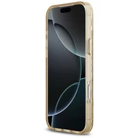 Guess leopardinis blizgus magnetinis dėklas telefonui iPhone 17 Pro rudas