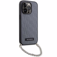 Karl Lagerfeld KLHCP14LSACKLHPG iPhone 14 Pro 6.1" sidabrinis/sidabrinis hardcase Saffiano Monogram Chain