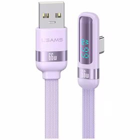 Laidas USAMS US-SJ651 66W USB-A/USB-C 1.2m violetinis
