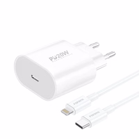 Greitas įkroviklis Foneng 1x USB PD 3.0 EU39 20W + USB C į Lightning