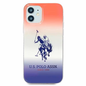 US Polo Assn. Gradient Pattern Collection dėklas, skirtas iPhone 12 mini, raudonas / mėlynas