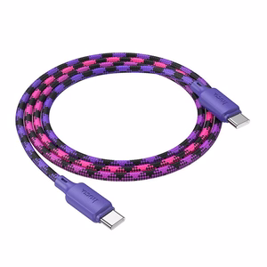 Kabelis USB C į USB C Hoco 3A 60W 1 m X116 gradientinė violetinė