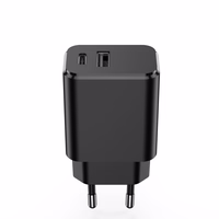 "Setty" įkroviklis 1x USB + USB-C 3A 20W, juodas