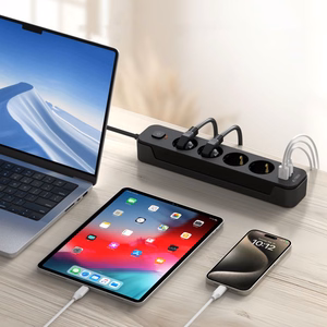 TECH-PROTECT PCL4X3 ILGINTUVAS 2 USB & 1 TYPE-C & 4 LIZDŲ 200CM JUODAS